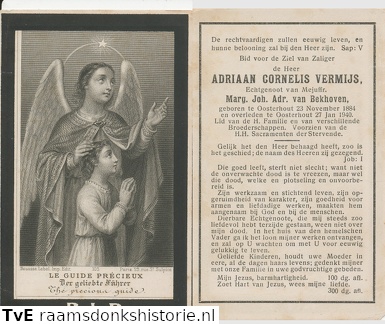 Adriaan Cornelis Vermijs  Margaretha Johanna Adriana van Bekhoven