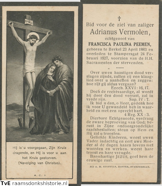 Adrianus Vermolen  Francisca Paulina Peemen