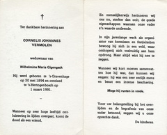 Cornelis Johannes Vermolen  Wilhelmina Maria Gigengack