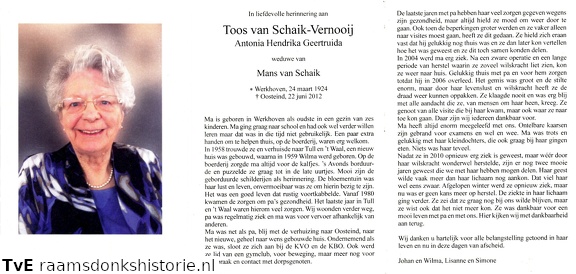 Antonia Hendrika Geertruida Vernooij Mans van Schaik