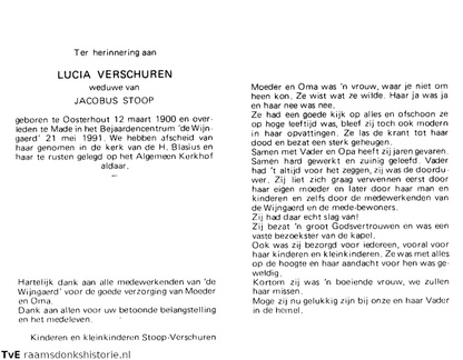 Lucia Verschuren  Jacobus Stoop