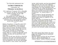 Jacobus Verschuur  Wilhelmina van den Hoven