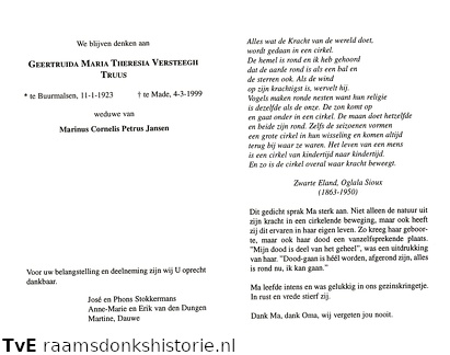 Geertruida Maria Theresia Versteegh  Marinus Cornelis Petrus Jansen