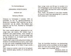 Johanna Versteijnen Adrianus Oomen