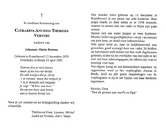 Catharina Antonia Theresia Ververs Johannes Maria Bertens