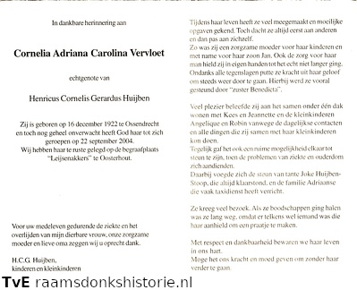 Cornelia Adriana Carolina Vervloet  Henricus Cornelis Gerardus Huijben