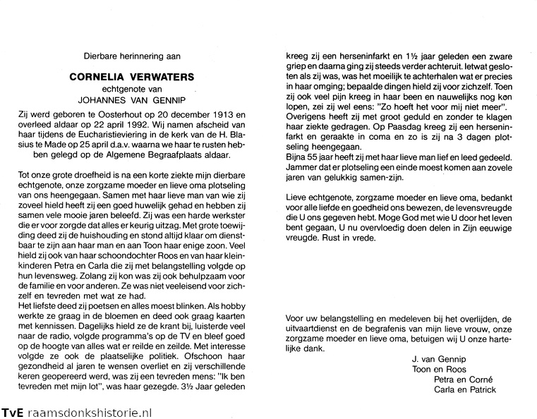 Cornelia Verwaters  Johannes van Gennip