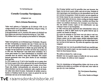 Cornelis Geradus Verwijmeren Maria Johanna Razenberg