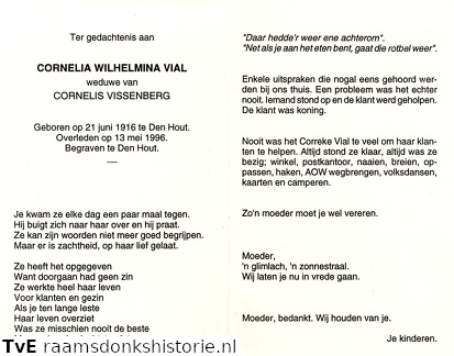 Cornelia Wilhelmina Vial Cornelis Vissenberg