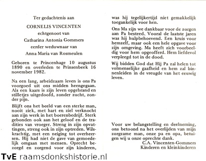 Cornelis Vincenten Catharina Antonia Gommers Anna Maria van Rosmeulen