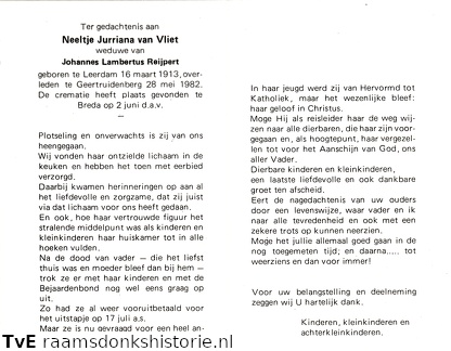 Neeltje Jurriana van Vliet  Johannes Lambertus Reijpert