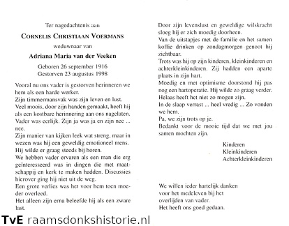 Cornelis Christiaan Voermans  Adriana Maria van der Veeken