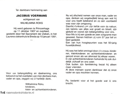 Jacobus Voermans  Wilhelmina Roks
