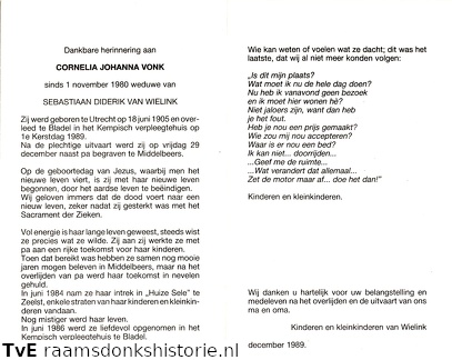 Cornelia Johanna Vonk Sebastiaan Dideriki van Wielink