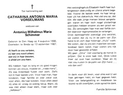 Catharina Antonia Maria Vorselmans  Antonius Wilhelmus Maria Schimmer