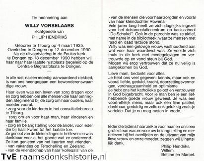 Willy Vorselaars  Philip Hendriks