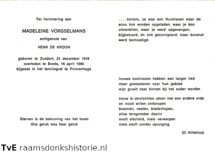 Madeleine Vorsselmans Henk de Kroon