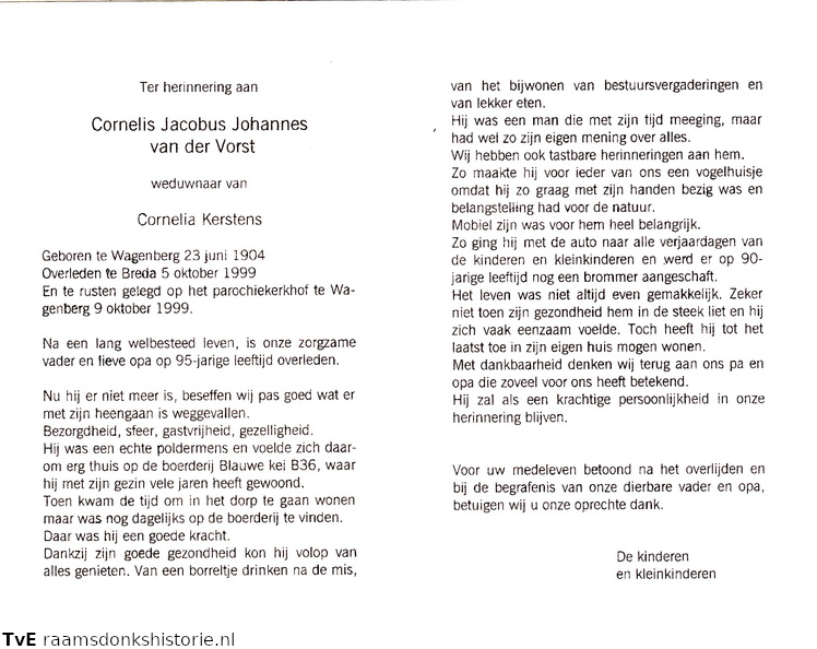 Cornelis Jacobus Johannes van der Vorst  Cornelia Kerstens