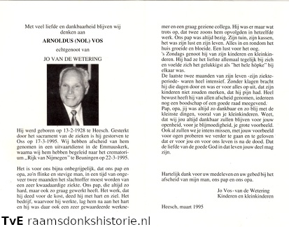 Arnoldus Vos  Jo van de Wetering