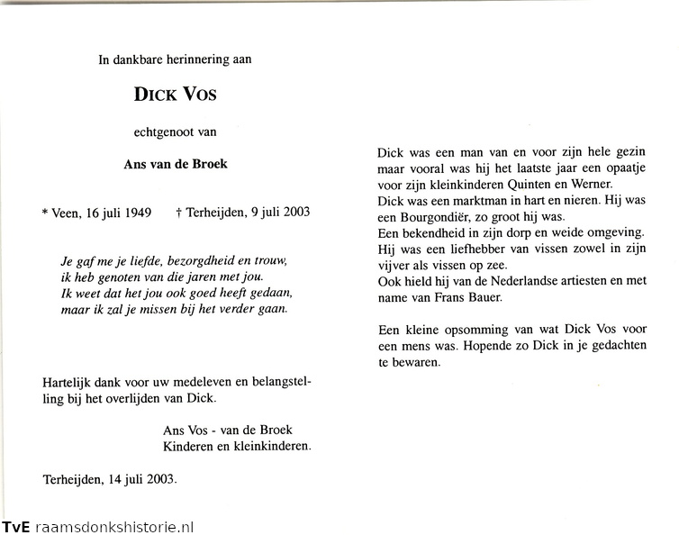 Dick Vos  Ans van de Broek