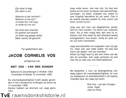 Jacob Cornelis Vos  Riet van den Dungen