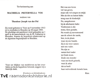 Machielia Pieternella Vos  Theodoor Joseph van de Pol