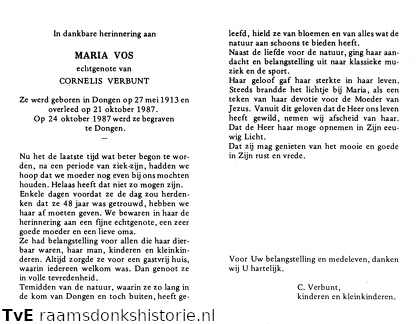 Maria Vos  Cornelis Verbunt