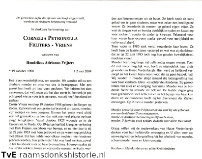 Cornelia Petronella Vriens Hendrikus Adrianus Frijters