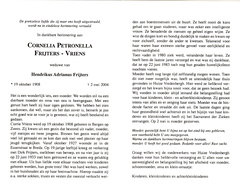 Cornelia Petronella Vriens  Hendrikus Adrianus Frijters