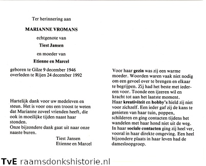 Marianne Vromans Tiest Jansen