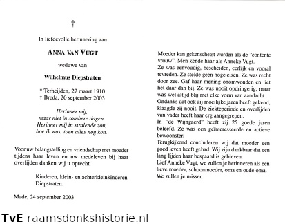 Anna van Vugt  Wilhelmus Diepstraten