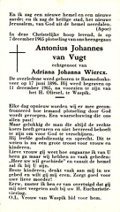Antonius Johannes van Vugt  Adriana Johanna Wiercx