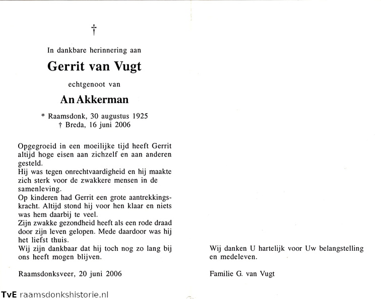 Gerrit van Vugt  An Akkerman