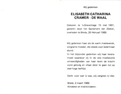 Elisabeth Catharina de Waal Cramer