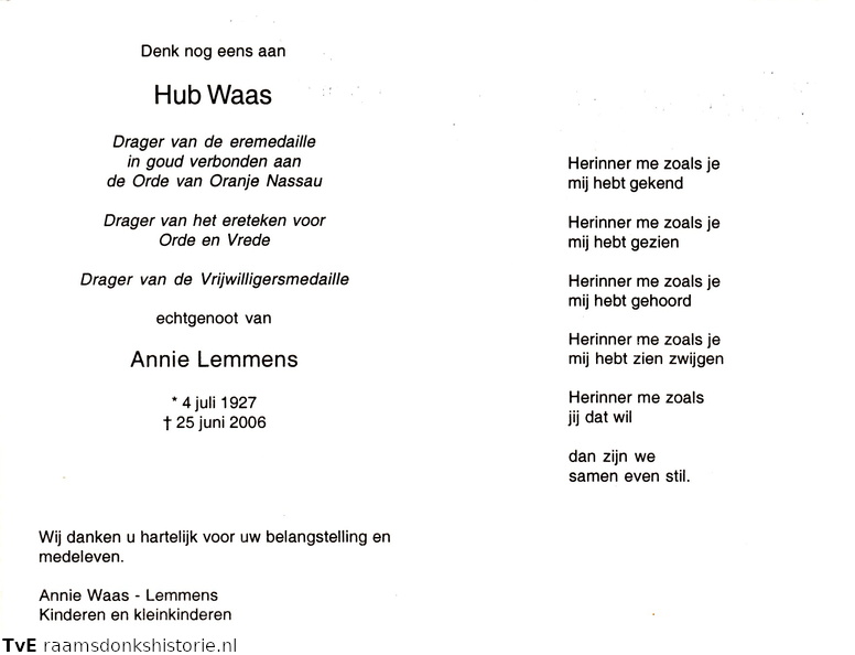 Hub Waas Annie Lemmens