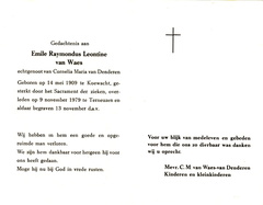 Emile Raymondus Leontine van Waes Cornelia Maria van Denderen
