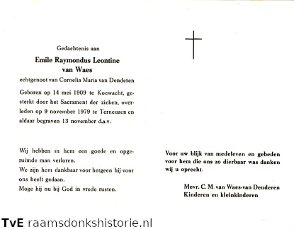 Emile Raymondus Leontine van Waes Cornelia Maria van Denderen