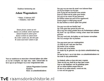 Adam Wagemakers Adriana Leemans