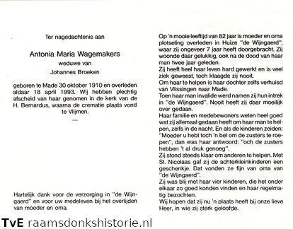 Antonia Maria Wagemakers Johannes Broeken