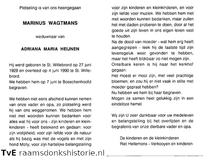 Marinus Wagtmans Adriana Maria Heijnen