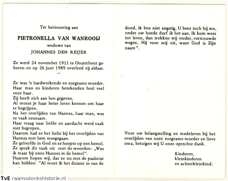 Pietronella van Wanrooij Johannes den Reijer
