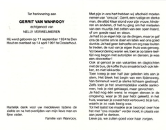 Gerrit van Wanrooy Nelly Verweijmeren