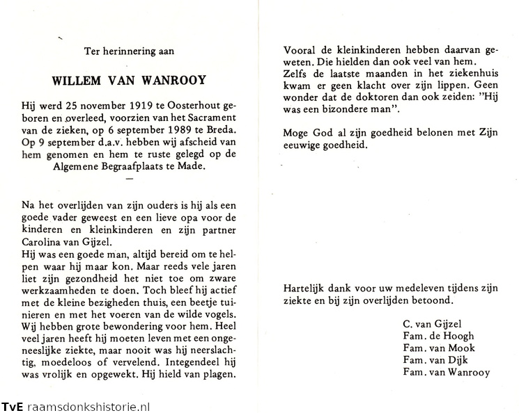 Willem van Wanrooy-(vr) Carolina van Gijzel