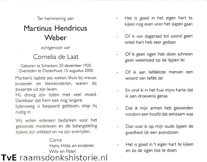 Martinus Hendricus Weber Cornelia de Laat