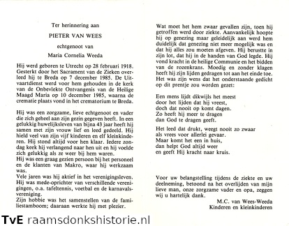 Pieter van Wees Maria Cornelia Weeda