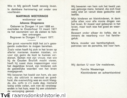 Martinus Weeterings Johanna Dingemans