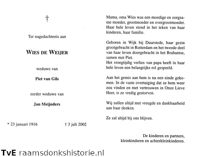 Wies de Wijer Piet van Gils Jan Meijnders