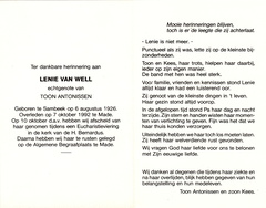 Lenie van Well Toon Antonissen