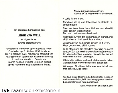 Lenie van Well Toon Antonissen