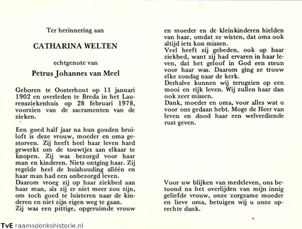 Catharina Welten Petrus Johannes van Meel